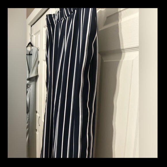 H&M Blue & White Striped Culottes/Wide Leg Pants - Picture 2 of 7
